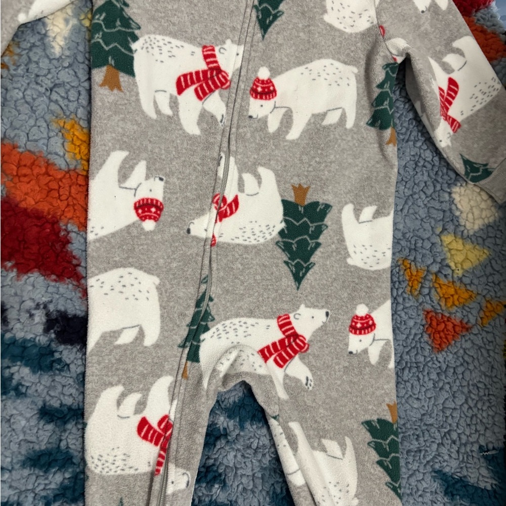 Cozy Gray Polar Bear Kids Sleeper